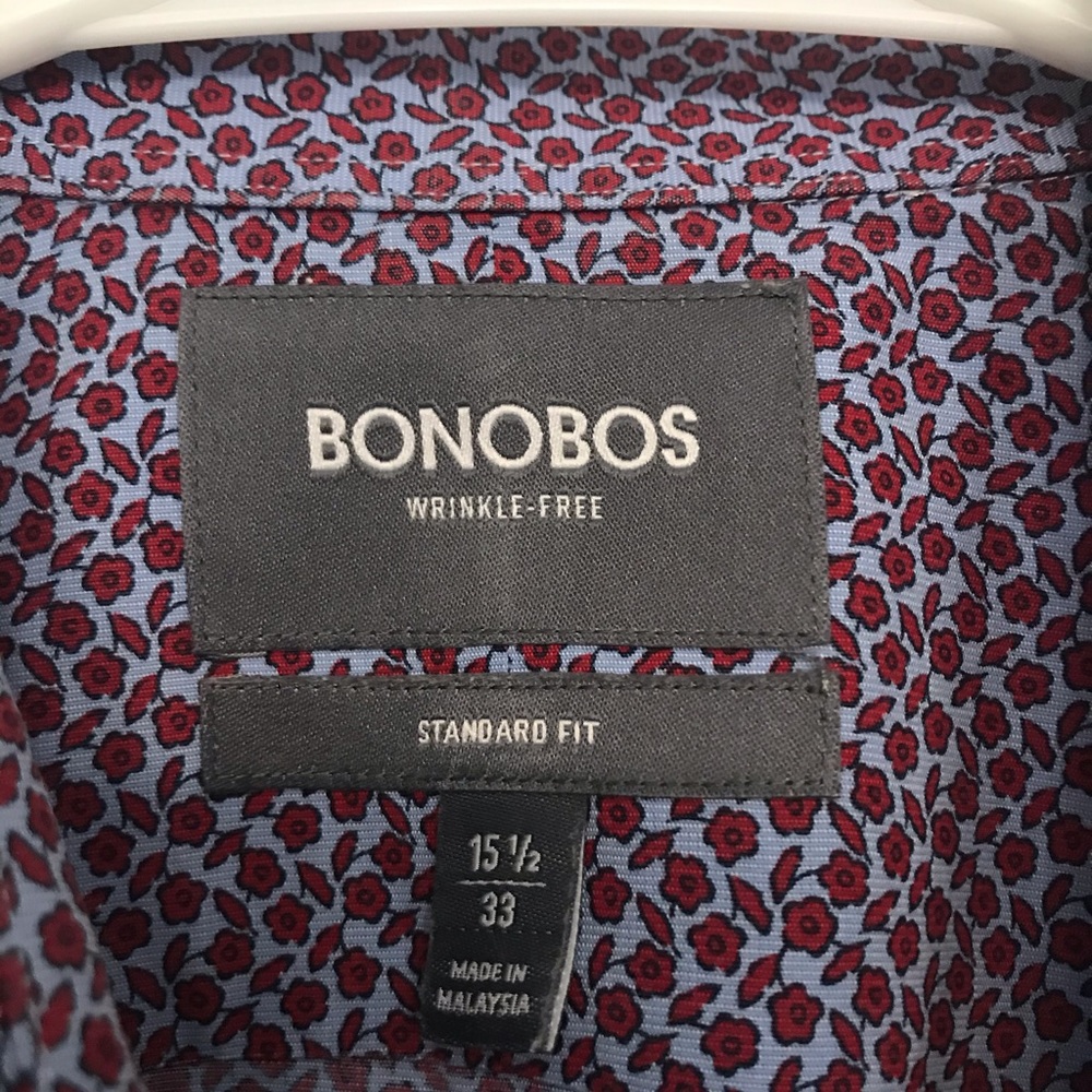 Men’s Bonobos Flower Shirt - 100% Cotton - Size 15.5 / 33